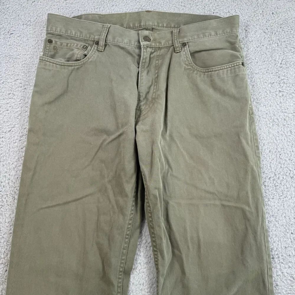 S Polo Ralph Lauren Pants Mens 34x30 Green 650 Straight Leg‎ Chino Flat Front